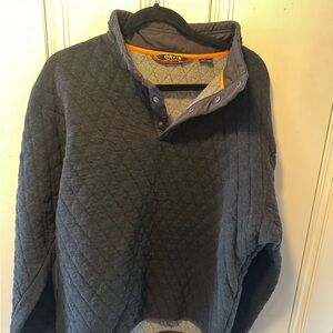 Orvis Charcoal Quilted Jacket with Orange Trim